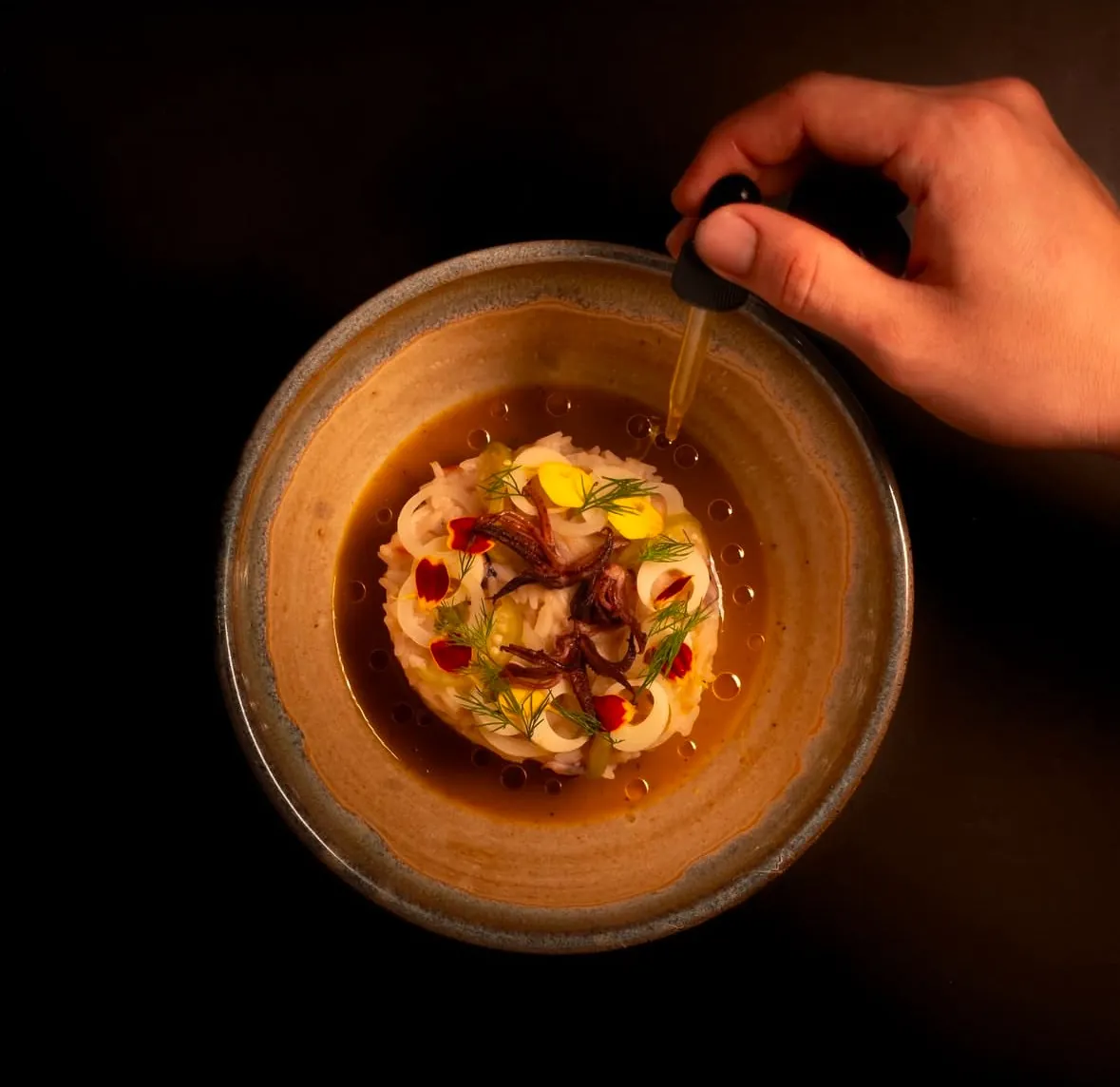 Plato de alta cocina emplatado